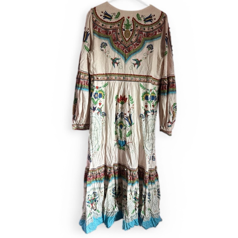 Farm Rio Embroidered Sequin
Bird Floral Print Maxi Dress Rare Size XL - Picture 5 of 9